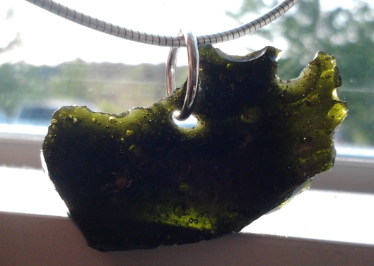 Green transparent slag bead from Iron Furnace (the 'pickle')