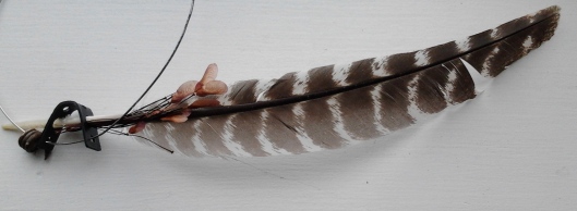 Bounty of the Forest, Grapevine bead, Maple seeds & Wild Turkey feather 